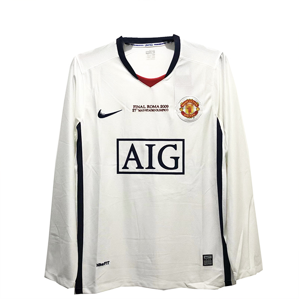 Camiseta Manchester United Segunda Equipación Manga Larga 08/09 de Liga de Campeones de la UEFA
