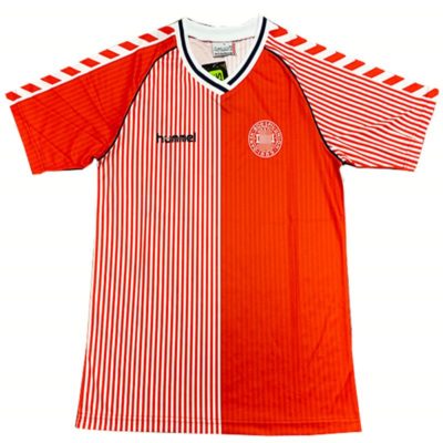 Camiseta Dinamarca Primera Equipación 1986, Rojo y Blanco | Cuirz