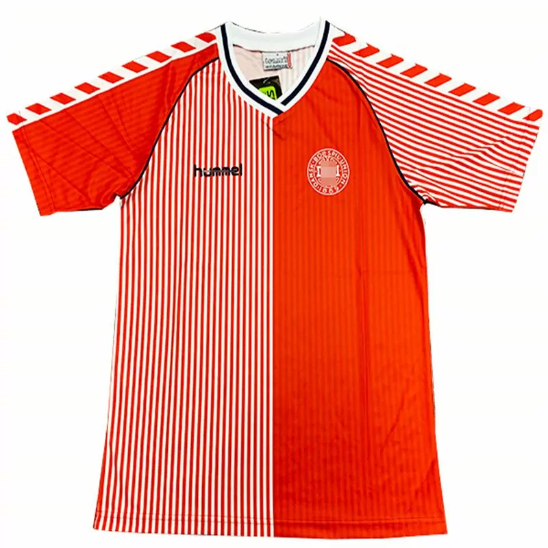 Camiseta Dinamarca Primera Equipación 1986, Rojo y Blanco | Cuirz 3