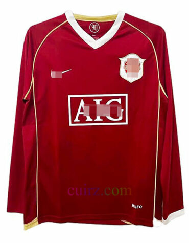 Camiseta Manchester United Primera Equipación 2006/07 Manga Larga