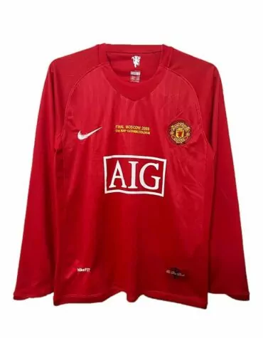 Camiseta Manchester United Primera Equipación 2007/08 de Liga de Campeones de la UEFA, Manga Larga | Cuirz 5