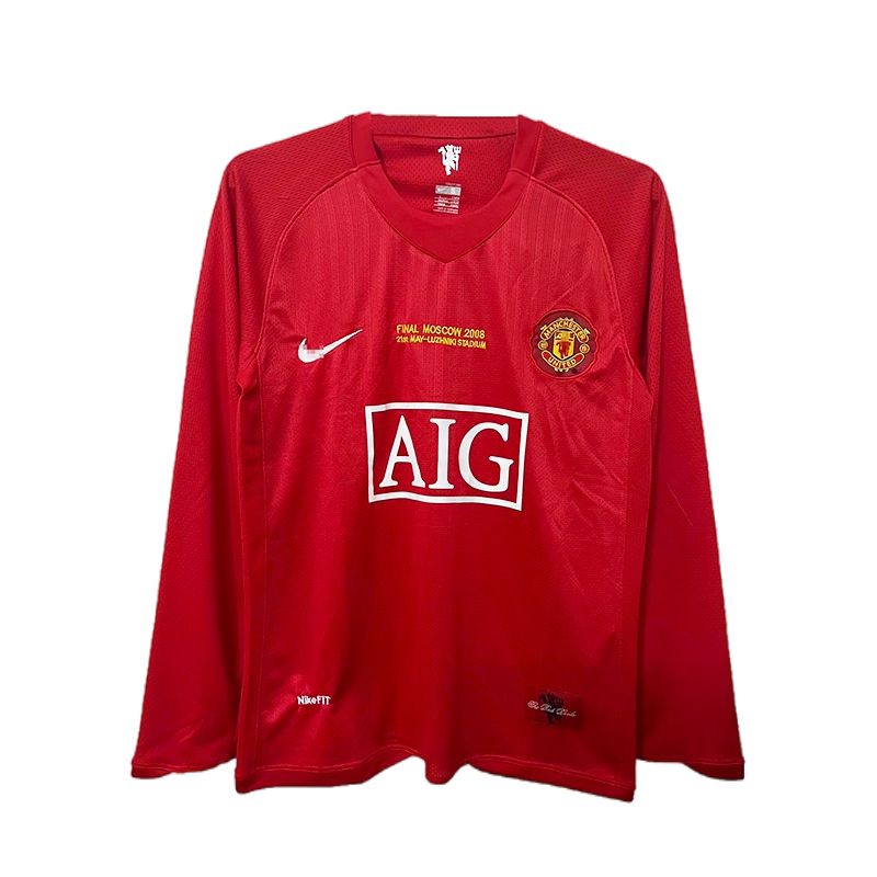 Camiseta Manchester United Primera Equipación 2007/08 de Liga de Campeones de la UEFA, Manga Larga | Cuirz 3