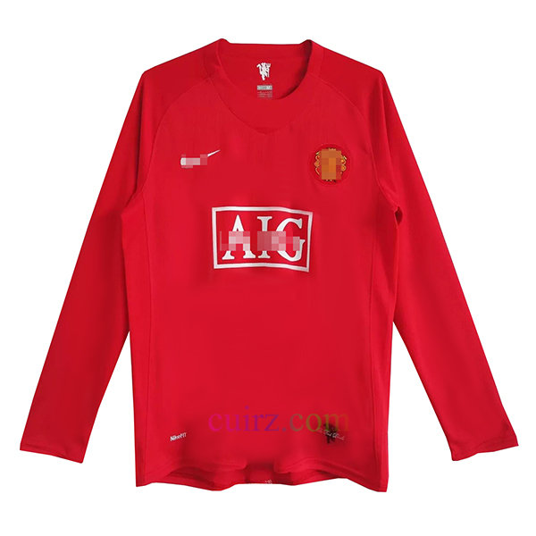 Camiseta Manchester United Primera Equipación 2007/08 Manga Larga