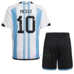 Camiseta Firmada Messi Argentina 3 Estrellas 1ª Equipación 2022 Niño | Cuirz 2