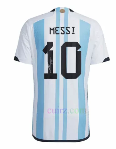 Camiseta Firmada Messi Argentina 3 Estrellas 1ª Equipación 2022 Versión Jugador | Cuirz