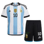Camiseta Firmada Messi Argentina 3 Estrellas 1ª Equipación 2022 Niño | Cuirz 3