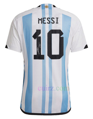 Camiseta Firmada Messi Argentina 3 Estrellas 1ª Equipación 2022 | Cuirz