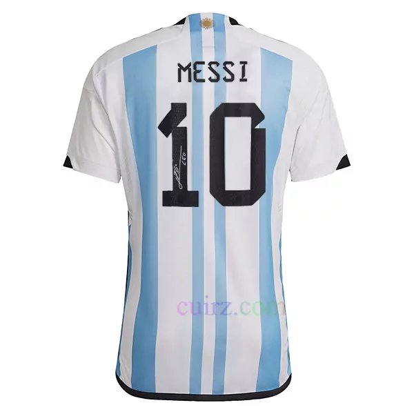 Camiseta Firmada Messi Argentina 3 Estrellas 1ª Equipación 2022 | Cuirz 3