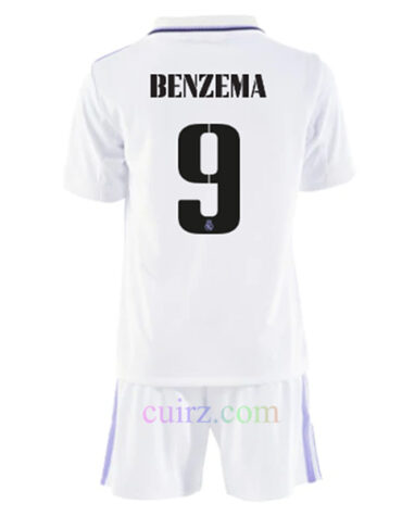 Benzema Pantalón y Camiseta Real Madrid 1ª Equipación 2022/23 para Niños | Cuirz