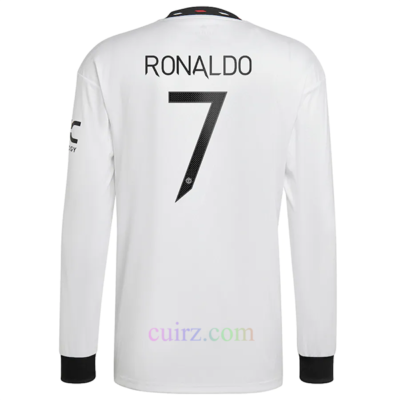 Camiseta Manchester United 2ª Equipación 2022/23 Cristiano Ronaldo Champions League Mangas Largas