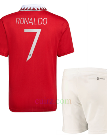 Camiseta Manchester United 1ª Equipación 2022/23 Niño Cristiano Ronaldo Champions League | Cuirz