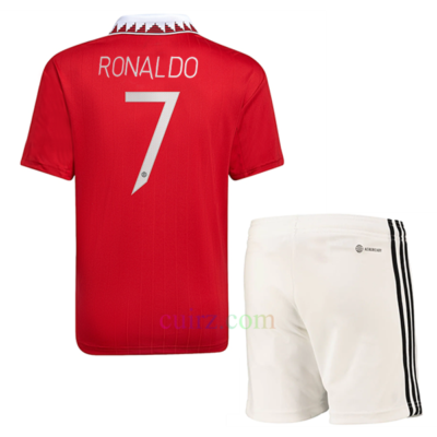 Camiseta Manchester United 1ª Equipación 2022/23 Niño Cristiano Ronaldo Champions League | Cuirz