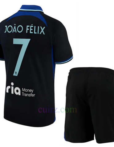 Camiseta Atlético de Madrid 2ª Equipación 2022/23 João Félix 7 Champions League Niño