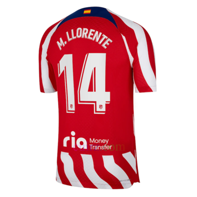 Camiseta Atlético de Madrid 1ª Equipación 2022/23 Marcos Llorente 14 La Liga Versión Jugador
