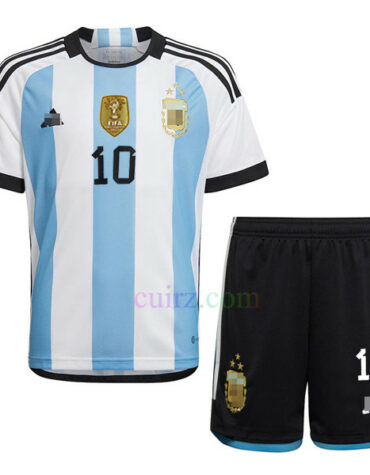 Camiseta Messi Argentina 3 Estrellas 1ª Equipación 2022 Niño | Cuirz