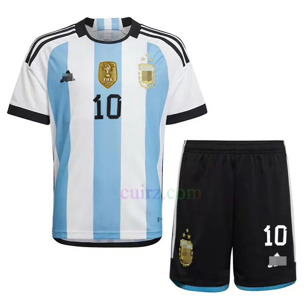 Camiseta Messi Argentina 3 Estrellas 1ª Equipación 2022 Niño | Cuirz 3