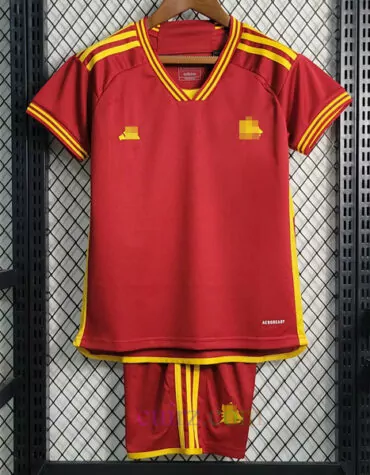 Pantalón y Camiseta AS Roma 1ª Equipación 2023 2024 Niños