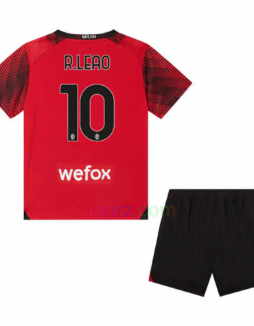 Pantalón y Camiseta 10 R. LEAO Milan 1ª Equipación 2023 2024 Niños