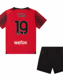 Pantalón y Camiseta 10 R. LEAO Milan 1ª Equipación 2023 2024 Niños