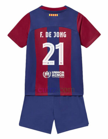 Pantalón y Camiseta 21 De Jong Barcelona 1ª Equipación 2023 2024 Niños