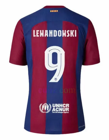 Camiseta 9 Lewandowski Barcelona 1ª Equipación 2023 2024 UEFA Champions League
