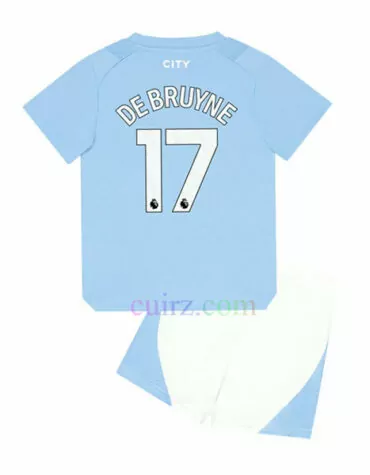 Pantalón y Camiseta De Bruyne Manchester City 1ª Equipación 2023 2024 Niños