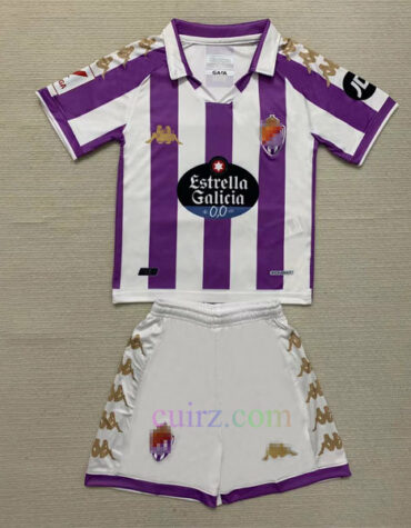 Pantalón y Camiseta Real Valladolid 1ª Equipación 2023 2024 Niños