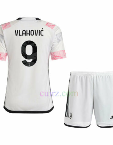Pantalón y Camiseta Vlahović Juventus 2ª Equipación 2023 2024 Niños