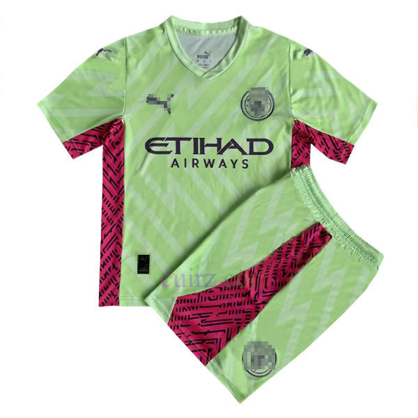 Pantalón y Camiseta de Portero Man City 2023 2024 Niños Verde